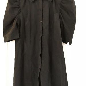 Black button front dress